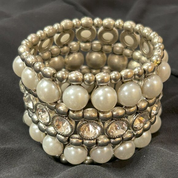 Pearl & Crystal Layered Bracelet - Picture 1 of 1